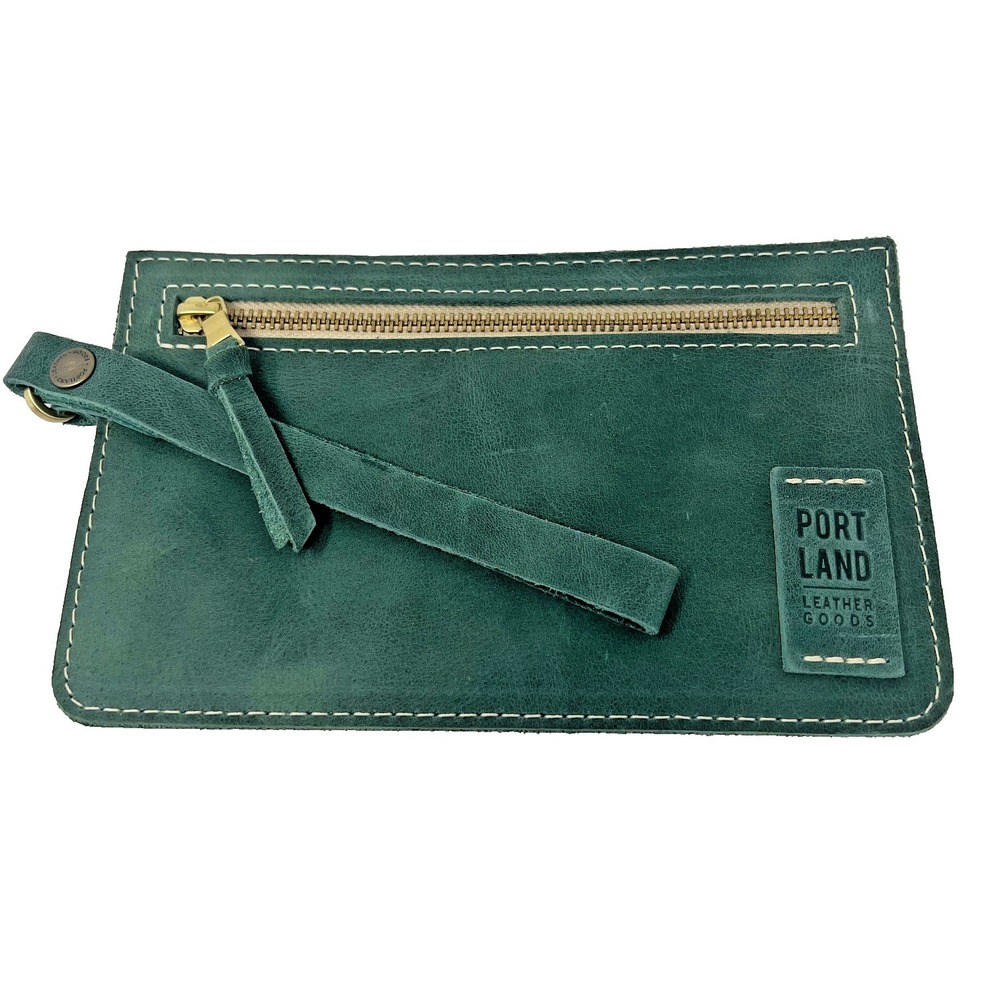 Portland Leather Goods Adriana Green Wristlet